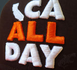 CA ALL DAY Brown Snapback hat (Orange/White)