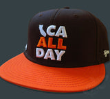 CA ALL DAY Brown Snapback hat (Orange/White)