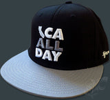 CA ALL DAY Black Snapback hat (Grey/White)
