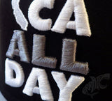 CA ALL DAY Black Snapback hat (Grey/White)