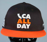 CA ALL DAY Brown Snapback hat (Orange/White)