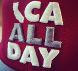 CA ALL DAY "Wine" Snapback hat (Grey/White)