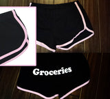 Groceries Shorts (Black/Pink)